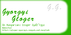 gyorgyi gloger business card